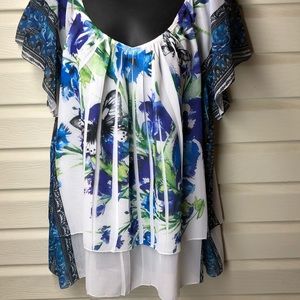 Cato sheer floral shirt